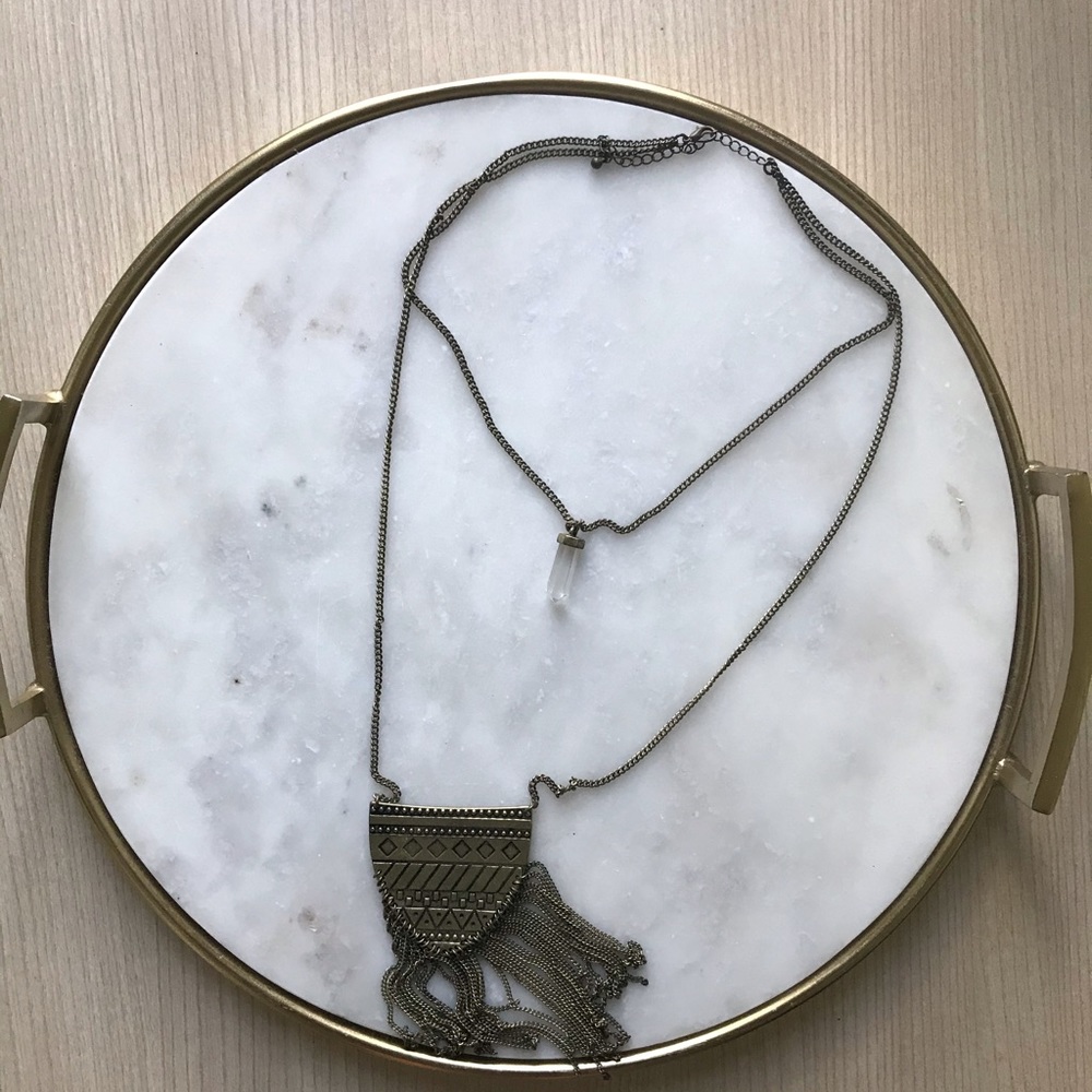 Bronze Double Strand Statement Design Necklace - image 4